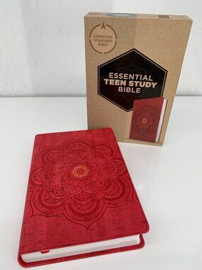 CSB Essential Teen Study Bible By Holman Bibles Red Flower Cork Leather Touch Bo